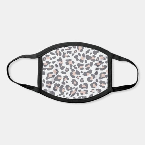 Blush  Gray Leopard Pattern Animal Print Face Mask