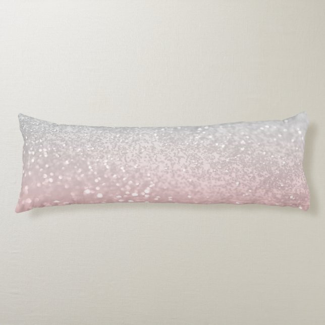 Blush Gray Princess Glitter #1a (Faux Glitter) Body Pillow (Front)