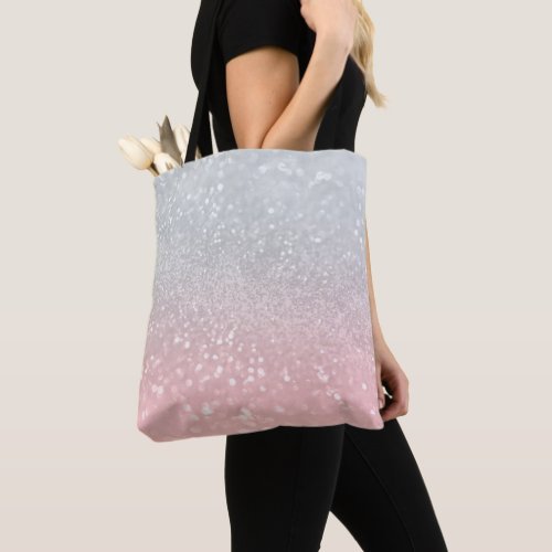 Blush Gray Princess Glitter 1a Faux Glitter Tote Bag