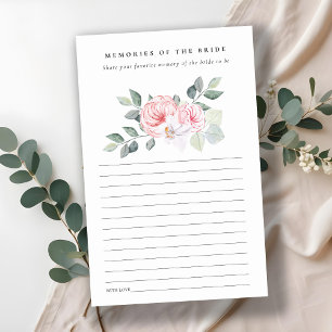 Blush Green Floral Bridal Shower Memory Advice