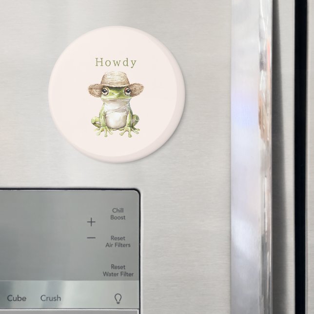 Blush Green Frog with Hat Magnet (In Situ (Fridge))