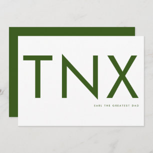 Blush Green Ultra Modern Bold Big Thank You Dad