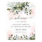 Blush Greenery Dusty Blue Wedding Welcome Sign XL