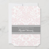 Blush Grey Damask Bridal Shower Invitation Cards (Front)