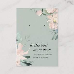 BLUSH GREY FLORAL MOM GIFT EARRING DISPLAY CARD