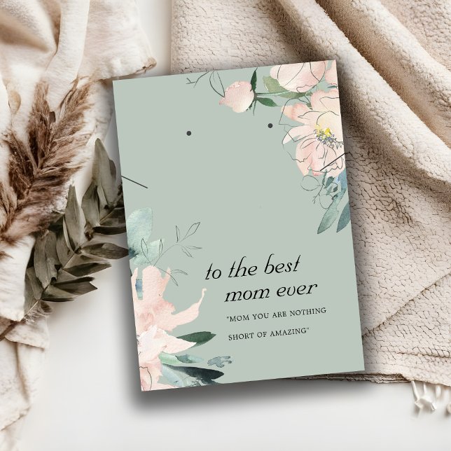 BLUSH GREY FLORAL MOM GIFT NECKLACE EARRING CARD (Creator Uploaded)