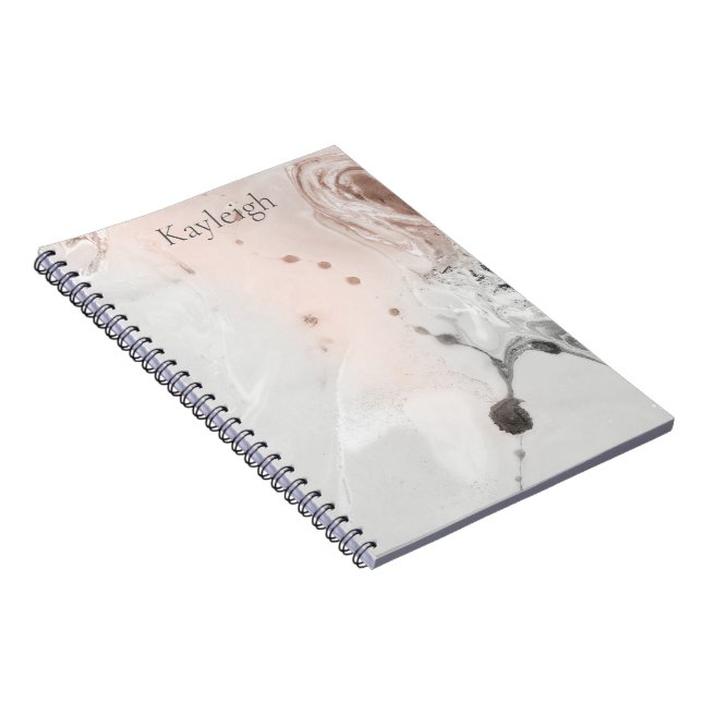Blush Grey Stone Abstract Notebook (Right Side)