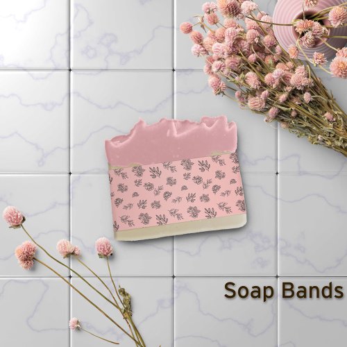 Blush Hand_Drawn Roses Leaves Soap Band Wrap