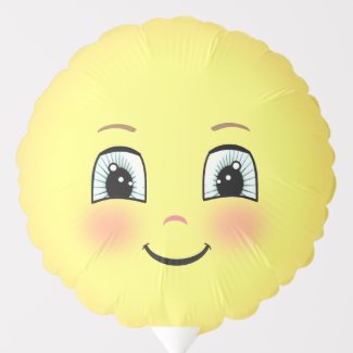 Blush Happy Face Emoji Balloon