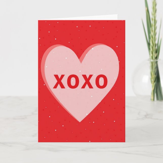 Blush Heart Glitter Texture Card (Front)