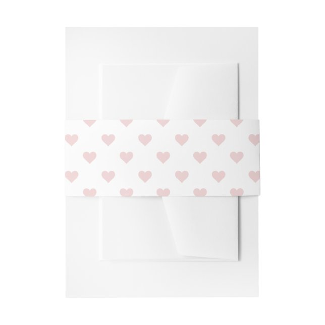 Blush Heart Pattern Invitation Belly Band (Front Example)