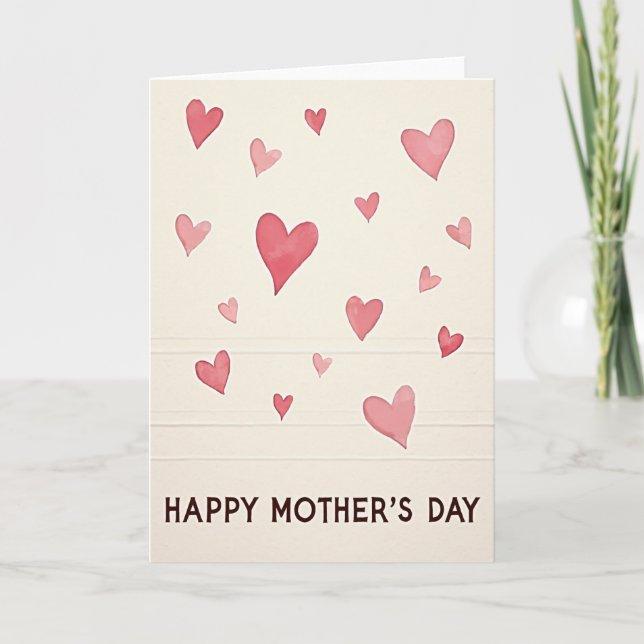 Blush Hearts Mothers Day Card (Front)