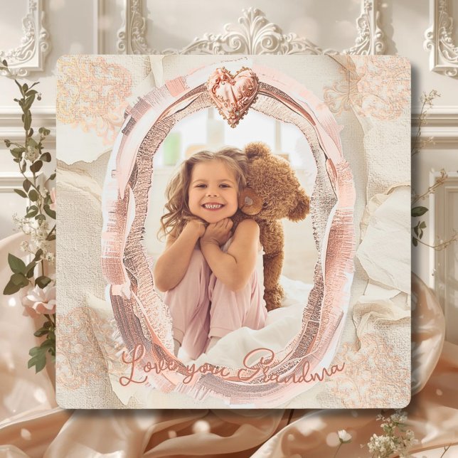 Blush Heirloom Heart Photo Frame Loving Keepsake Metal Print (Creator Uploaded)