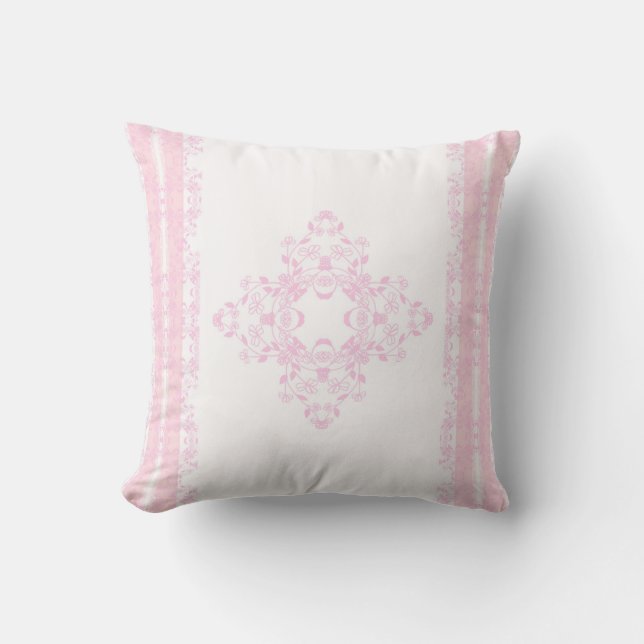 Blush Heirloom Throw Pillow (Front)