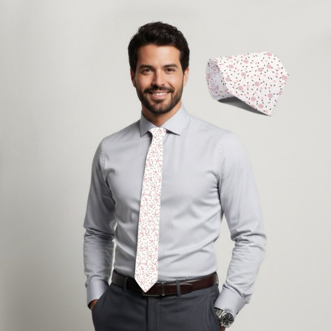 Blush Hexagon & Dark Triangle Geometric Tie (Creator Uploaded)