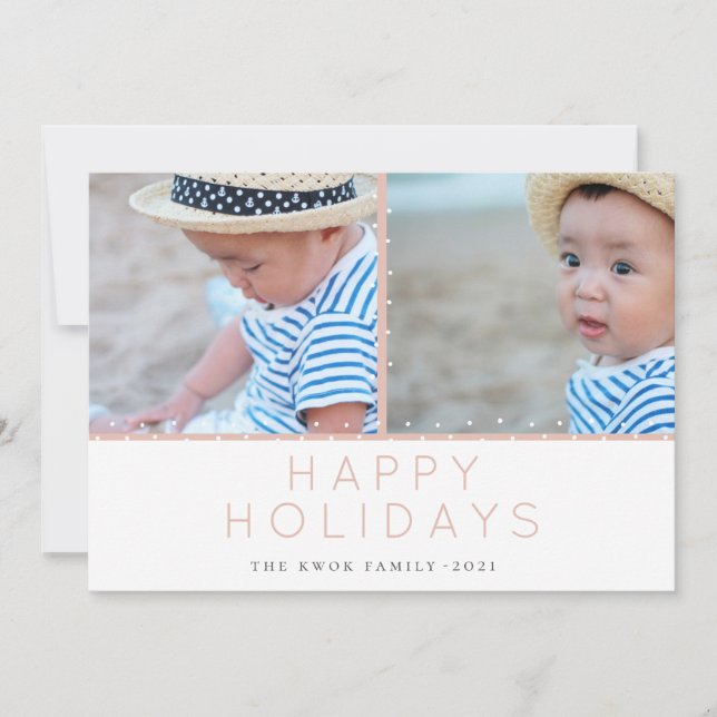 Blush Holiday Tidings Photo Card (Front)