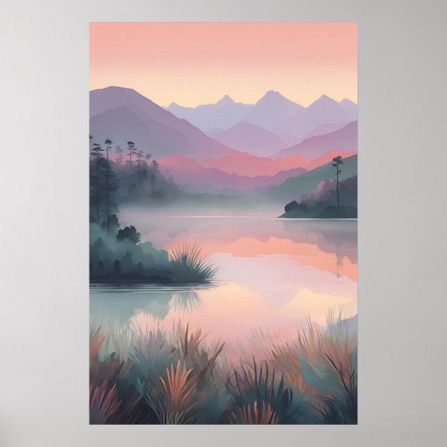 Blush Horizon Reflections Poster (Front)