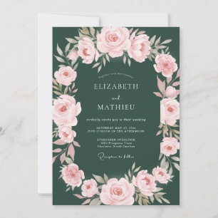 Blush Hunter Petal Wedding Invitation