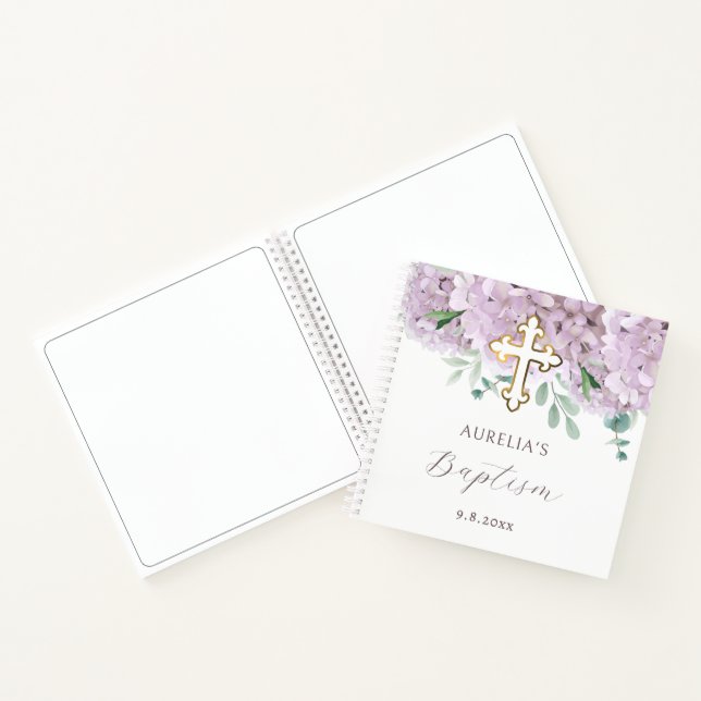 Blush Hydrangea Baptism Guest Book (Inside)