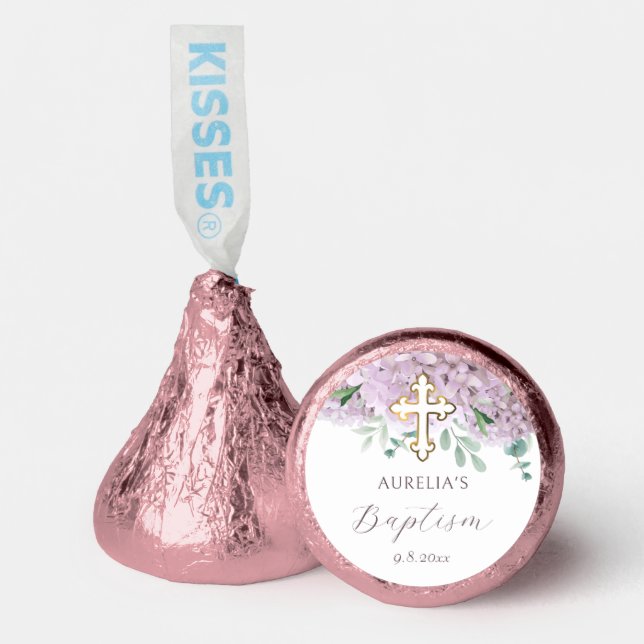 Blush Hydrangea Baptism Hershey®'s Kisses® (Front)