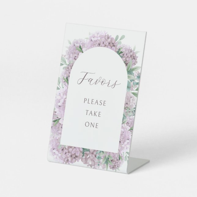 Blush Hydrangea Favors Pedestal Sign (Front)