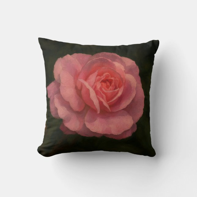 Blush in Bloom Throw Pillow (Front)