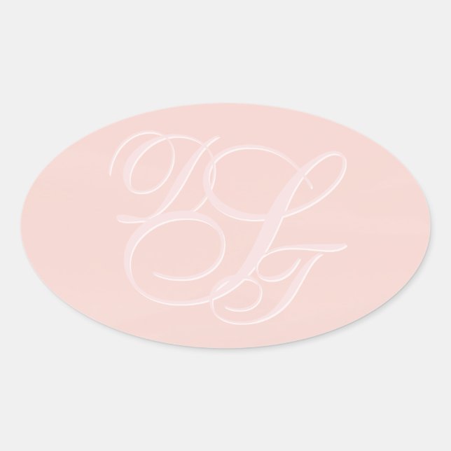 Blush Initials Envelope Stickers (Front)