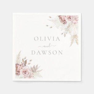 Blush & Ivory Elegant Wedding Napkins