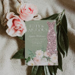 Blush Ivory Floral Sage Rose Gold 50th Birthday Invitation<br><div class="desc">Introduce a touch of elegance to your milestone celebration with the Blush Ivory Floral Sage Rose Gold 50th Birthday Invitation. Set against a soothing sage background, a stunning rose gold sequined gown takes center stage, surrounded by delicate blush and ivory florals. This design exudes femininity, sophistication, and class, making it...</div>