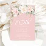Blush & Ivory Flowers Womans 80th Birthday Party Invitation<br><div class="desc">Blush & Ivory Flowers Womans 80th Birthday Party Invitation

Follow our store for lots more invitations and designs</div>