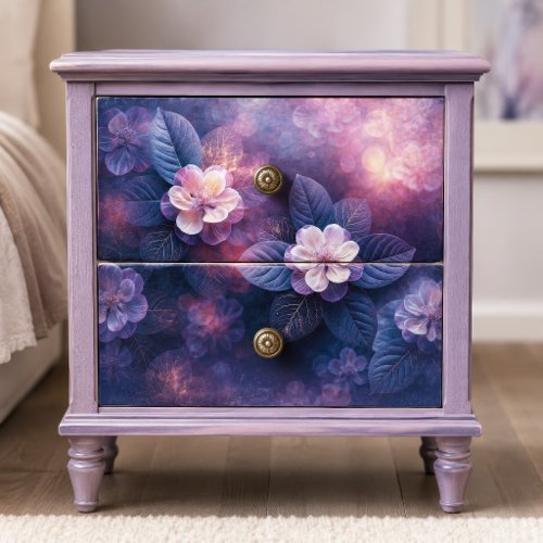 Blush Ivory Indigo Blossom Floral Decoupage Tissue Paper
