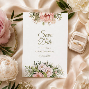 Blush & Ivory Peony Save the Date