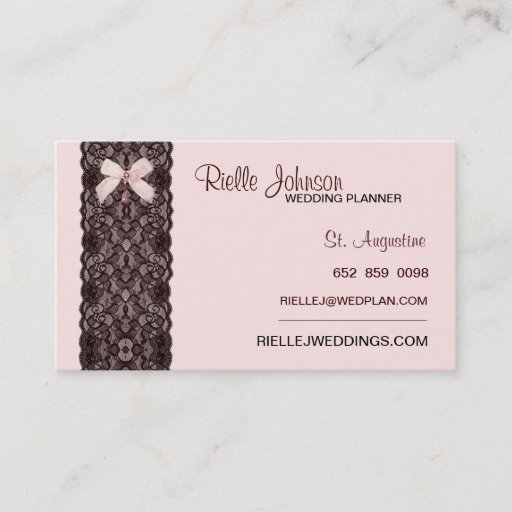 Customizable Blush Lace Business Card