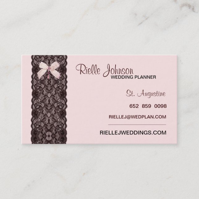 Blush Lace Business Card (Front)