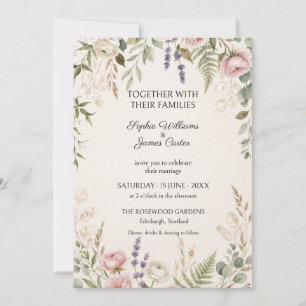 Blush Lavender Botanical Wedding Invitation