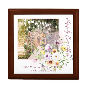 Blush Lavender Purple Floral Wedding Welcome Gift Box