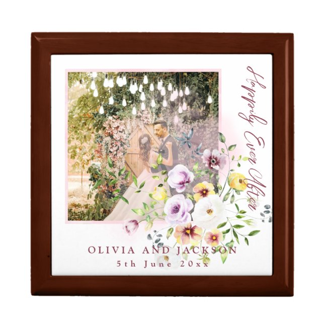 Blush Lavender Purple Floral Wedding Welcome   Gift Box (Front)