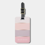 Blush &amp; Lavender Rose Gold Wide Stripes Luggage Tag at Zazzle