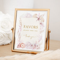 Blush Lavender Under the Sea Shower Favors Sign