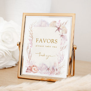 Blush Lavender Under the Sea Shower Favors Sign
