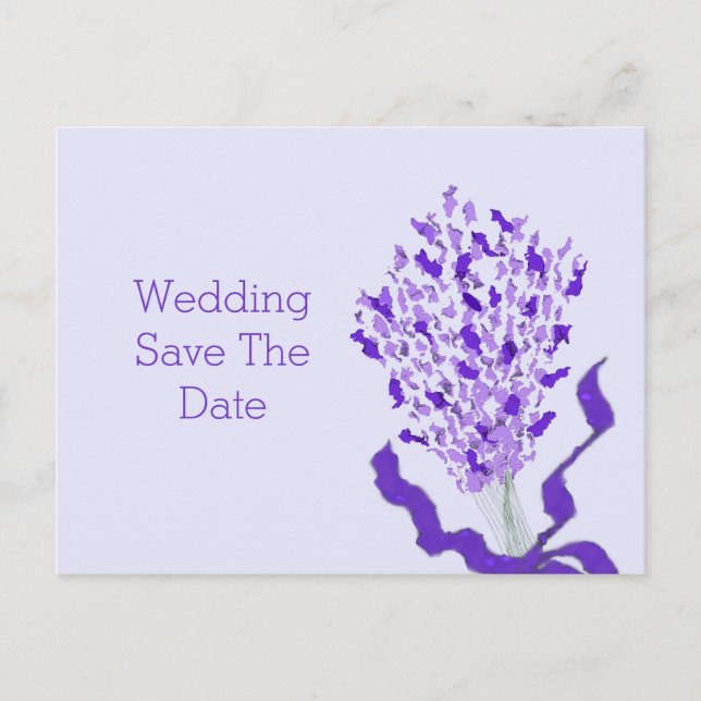 Blush Lavender Wedding Save The Date Announcement Postcard (Front)