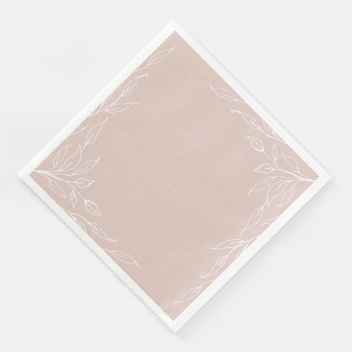 Blush Leaf Motif Thanksgiving Party Paper Dinner Napkins