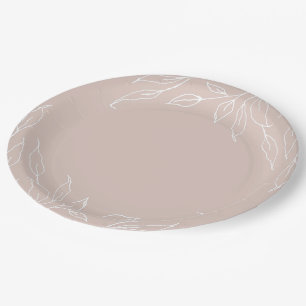 Blush Leaf Motif Thanksgiving Party Paper Plates