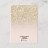 Blush light gold glitter jewelry earring display business card (Back)
