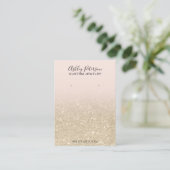 Blush light gold glitter jewelry earring display business card (Standing Front)
