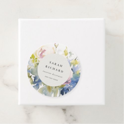 Blush Lilac Watercolor Rose Floral Bunch Business Favor Tags