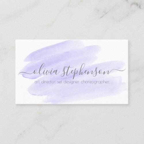 Blush Lilac Watercolor Swash Business Card