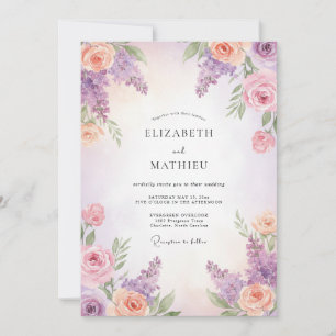 Blush Lilac Wisteria Wedding Invitation