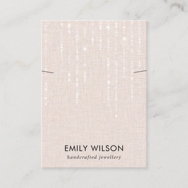 BLUSH LINEN LIGHT STRINGS NECKLACE BAND DISPLAY BUSINESS CARD (Front)