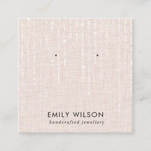 BLUSH LINEN STRING LIGHTS STUD EARRING DISPLAY SQUARE BUSINESS CARD